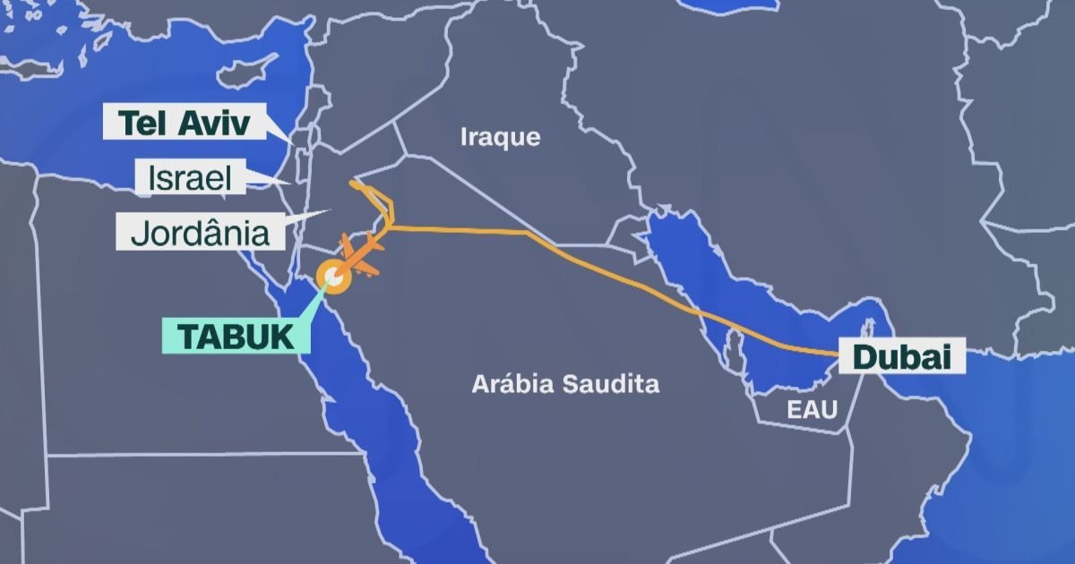 mapa_rota_voo_dubai_israel_pouso_emergencia.jpeg
